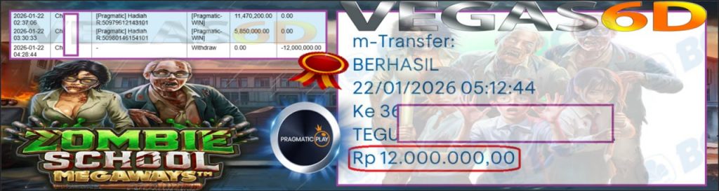 VEGAS6D JACKPOT PRAGMATIC ZOMBIE Rp.12.000.000,- LUNAS