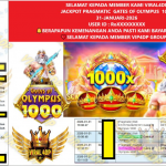 VIRAL4DP JACKPOT PRAGMATIC GATES OF OLYMPUS 1000 Rp.90.000.000,- LUNAS