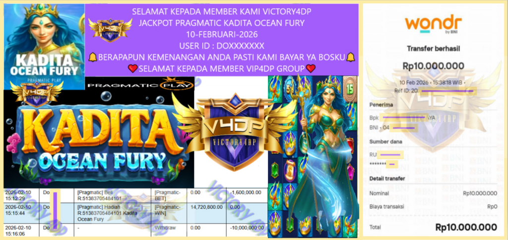 VICTORY4DP JACKPOT PRAGMATIC KADITA OCEAN FURY Rp.10.000.000,- LUNAS