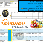 VIP4DP JACKPOT JACKPOT TOGEL SYDNEY POOLS FULL 4D (6564) Rp.29.494.000,- LUNAS