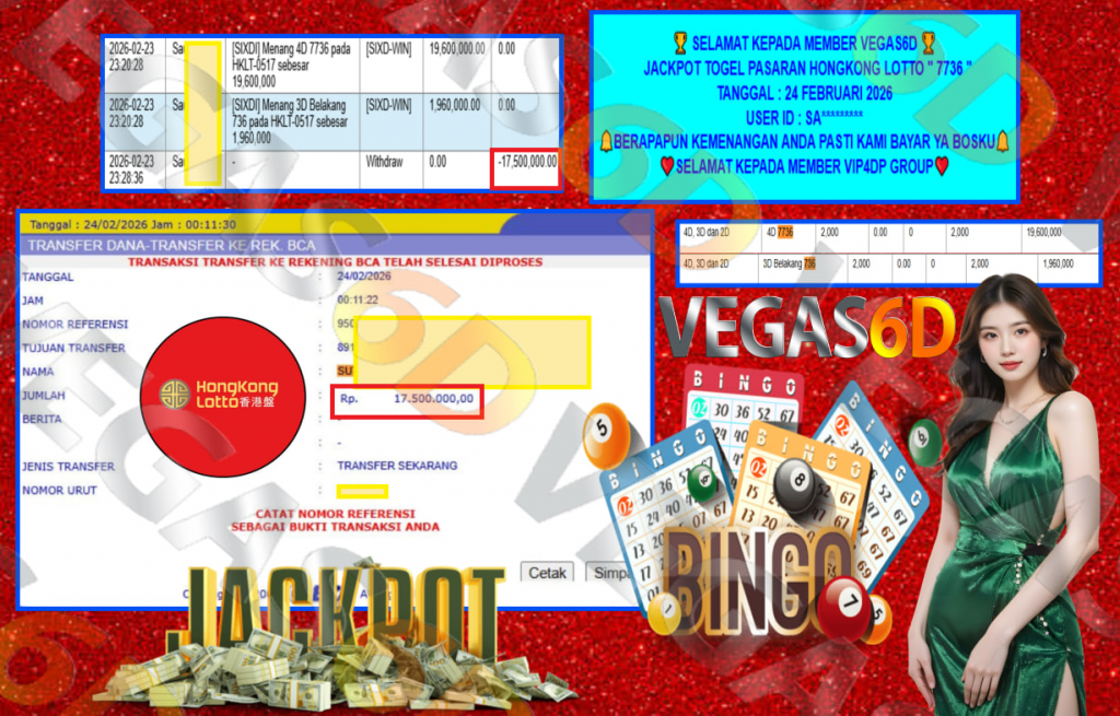 VEGAS6D JACKPOT PASARAN HONGKONG POOLS ” 8331 ” Rp.17.500.000,- LUNAS